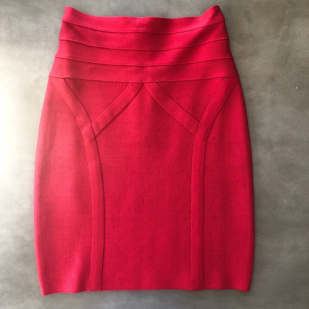 BEBE Cherry Red Bandage Skirt 🍒